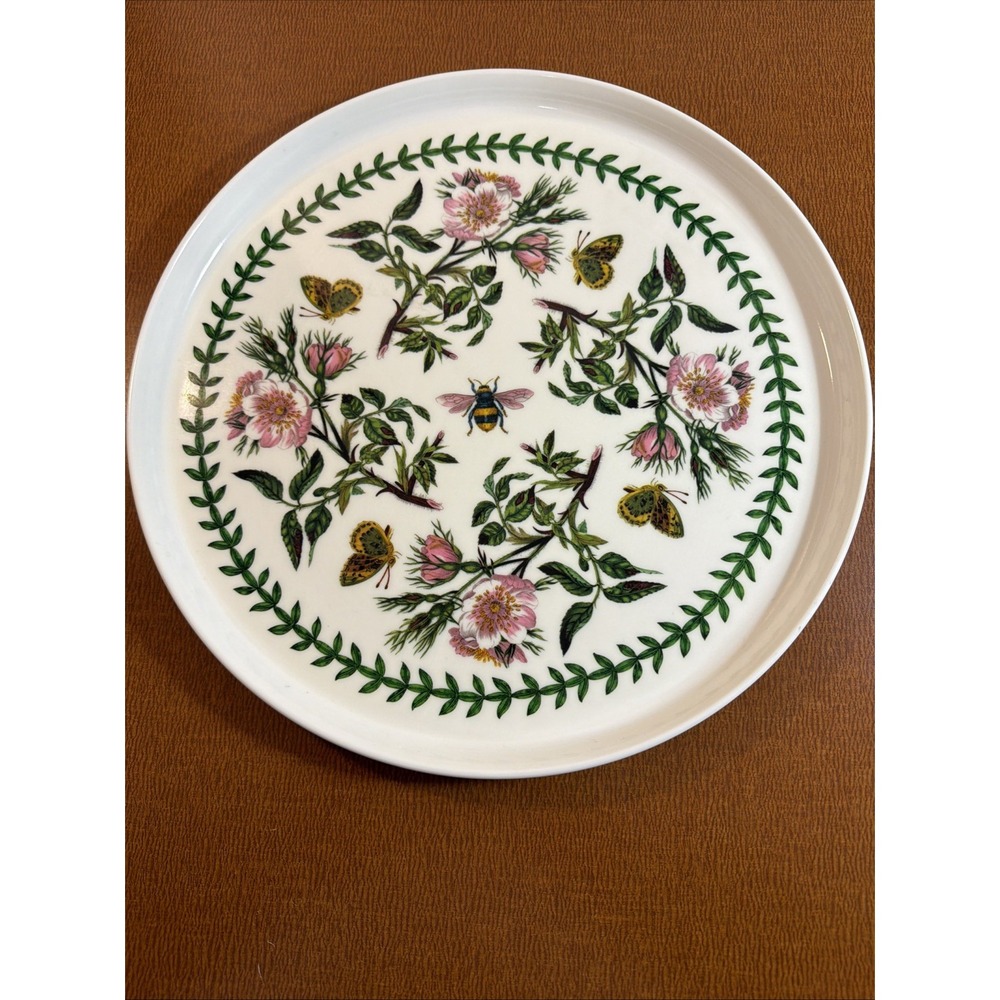 Portmeirion England Round Platter Botanical Butterfly & Bee Made In Italy 12.5"